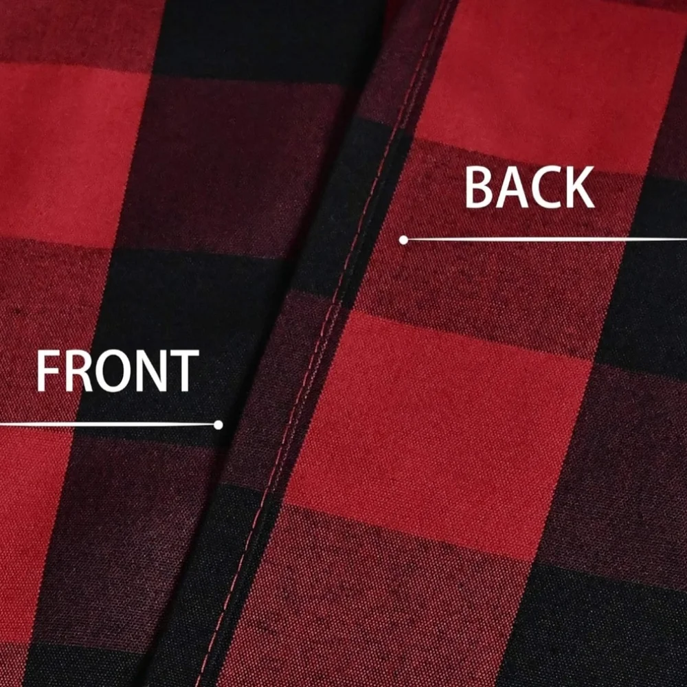 Red and Black Plaid Kitchen Curtains for Cabin or Lodge 29